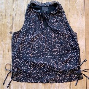 Greylin Black and Pink Spotted V Neck Tank Top
